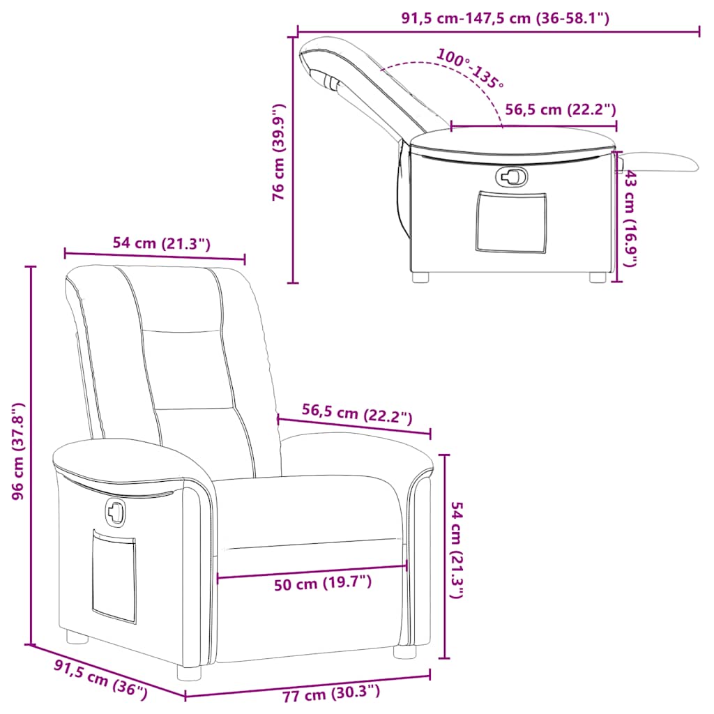 Fauteuil de relaxation tissu gris foncé