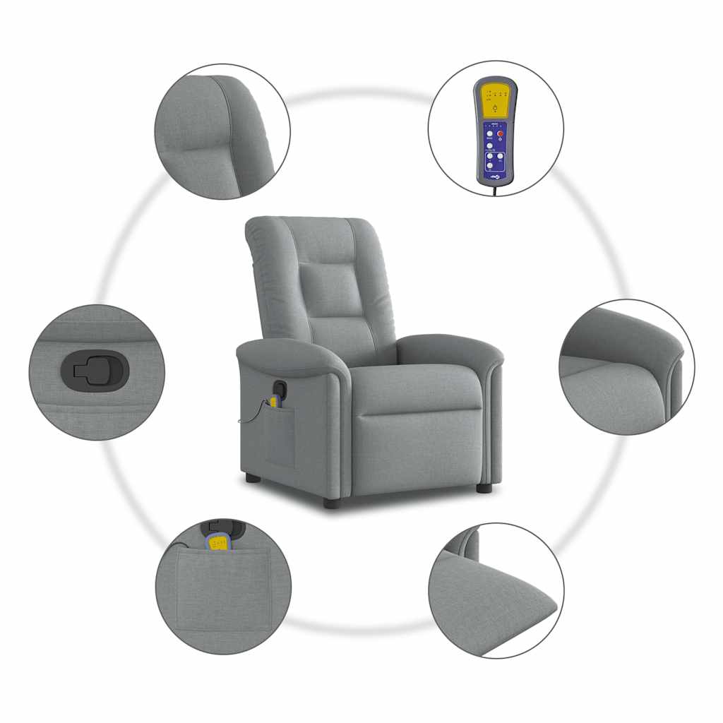 Fauteuil de massage tissu gris clair