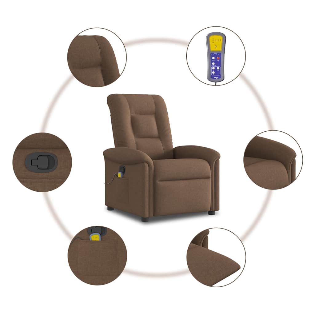 Fauteuil de massage tissu marron