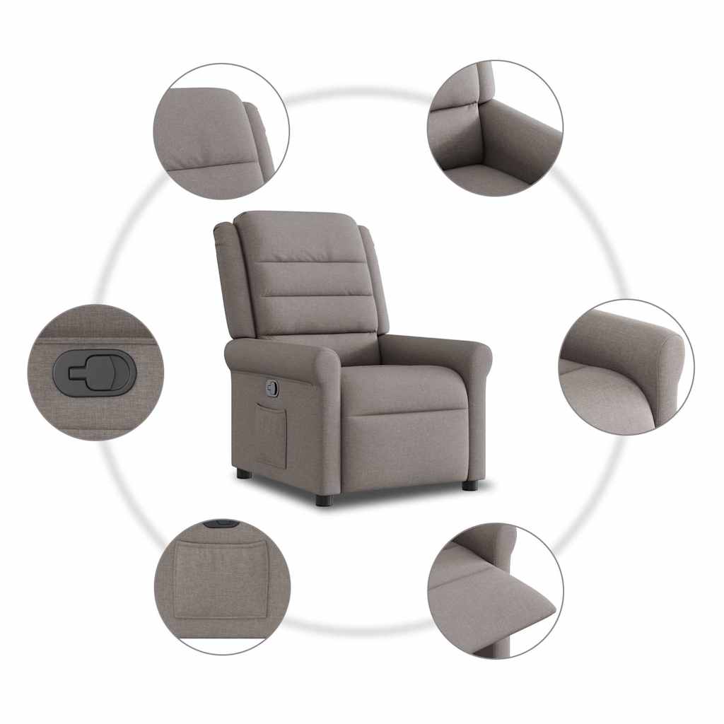 Relaxsessel Taupe Stoff