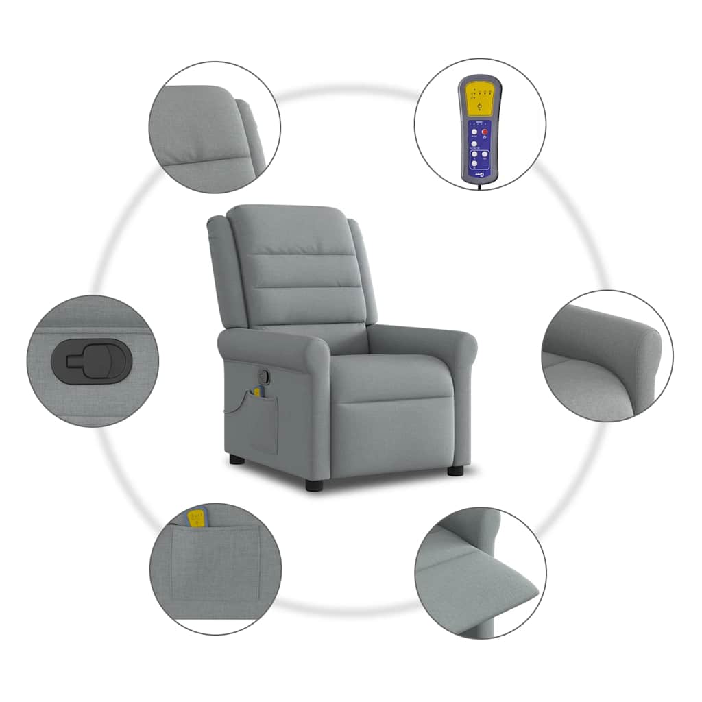 Fauteuil de massage tissu gris clair
