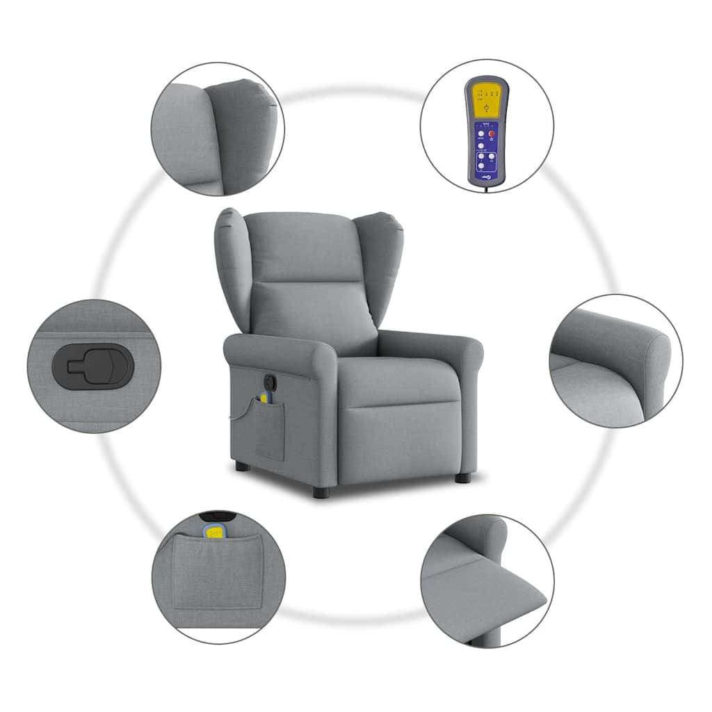 Fauteuil de massage tissu gris clair