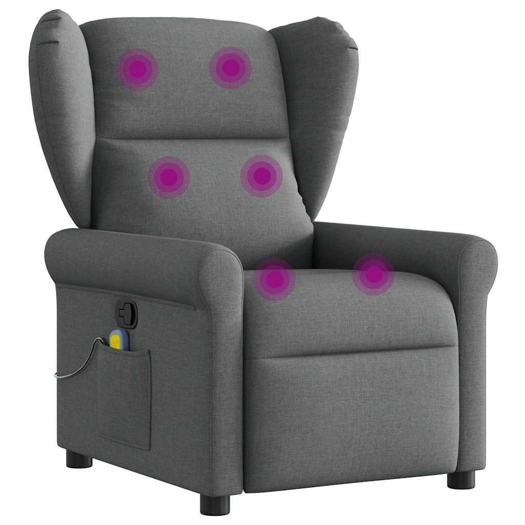 Fauteuil de massage tissu gris foncé