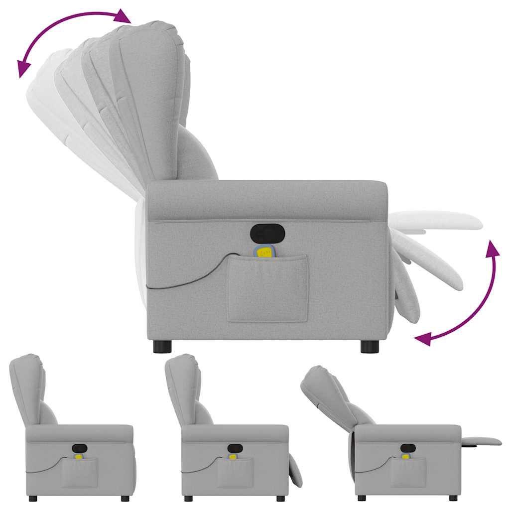 Fauteuil de massage en tissu gris nuage