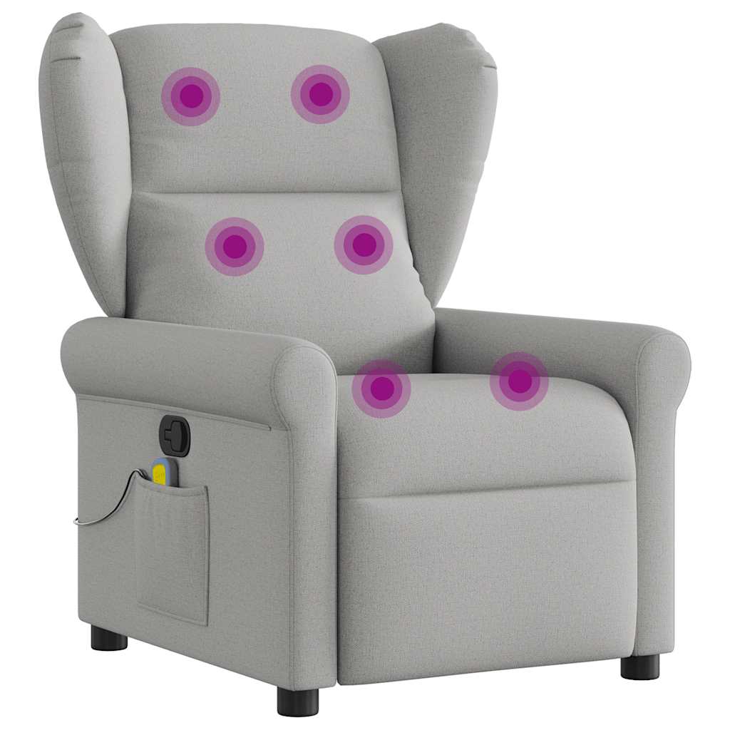 Fauteuil de massage en tissu gris nuage