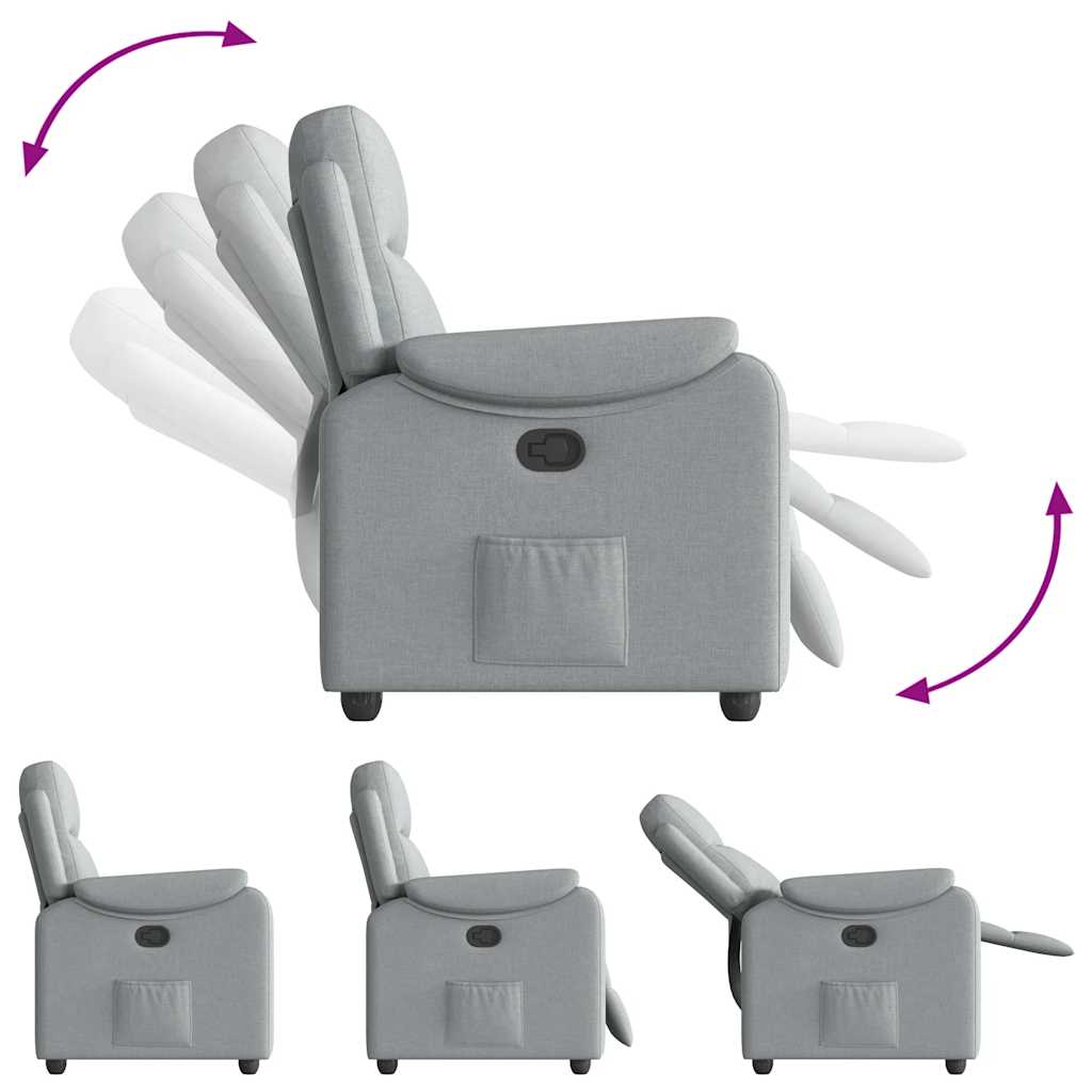 Fauteuil de relaxation tissu gris clair