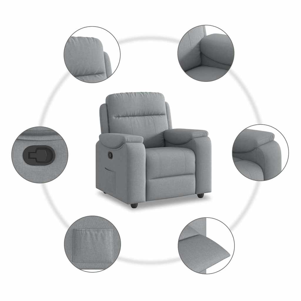 Fauteuil de relaxation tissu gris clair