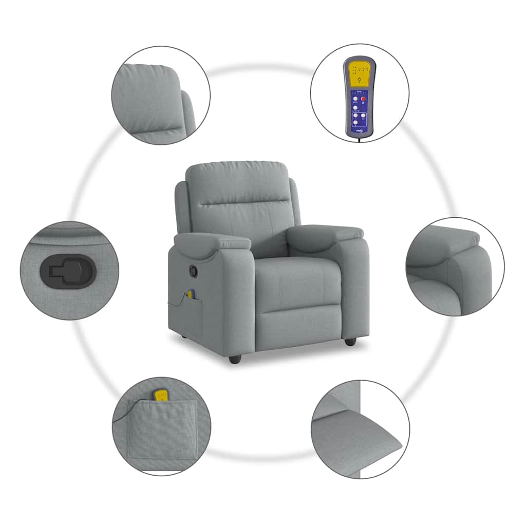 Fauteuil de massage tissu gris clair