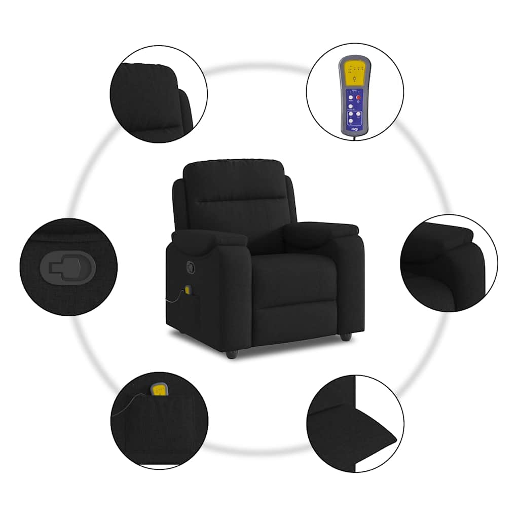 Fauteuil de massage tissu noir