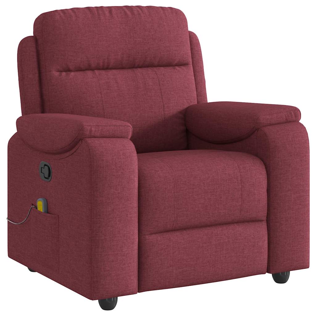 Fauteuil de massage tissu rouge vin
