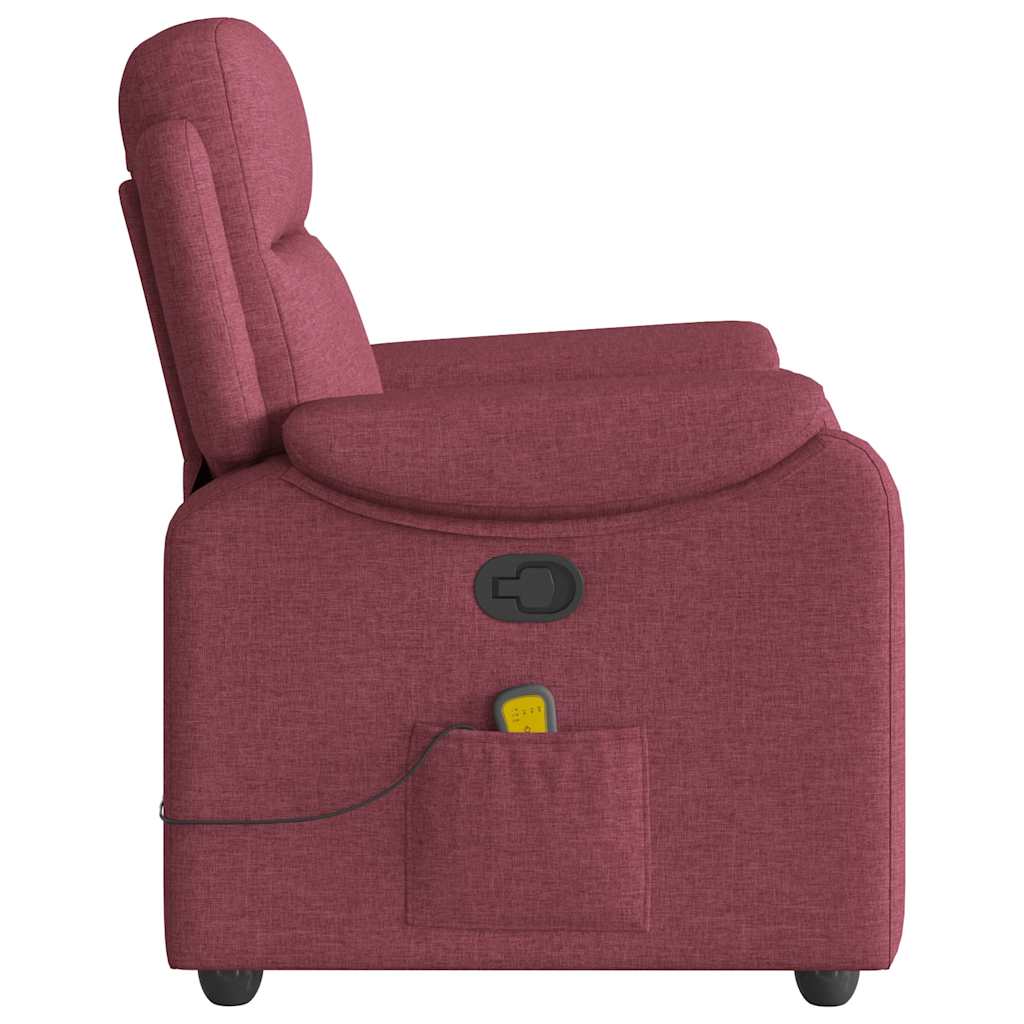 Fauteuil de massage tissu rouge vin