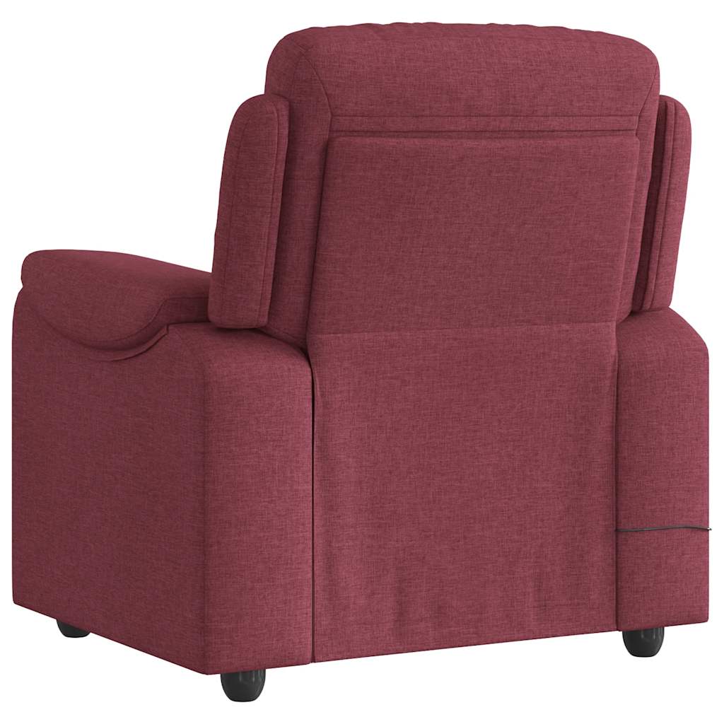 Fauteuil de massage tissu rouge vin