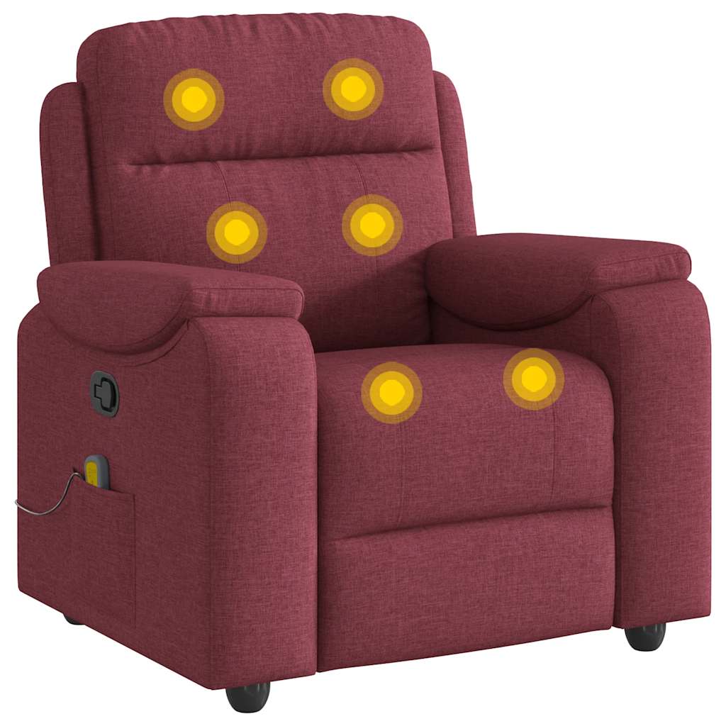 Fauteuil de massage tissu rouge vin