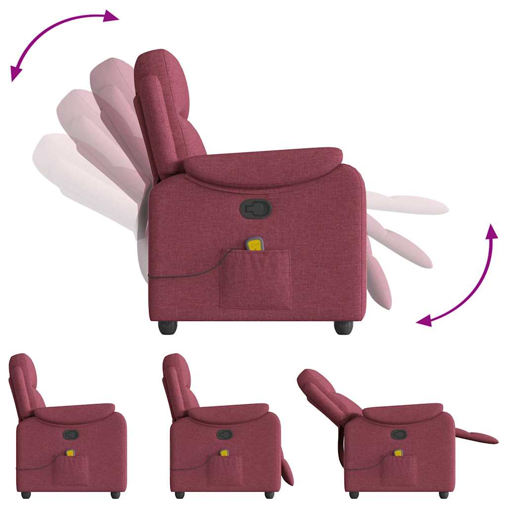 Fauteuil de massage tissu rouge vin