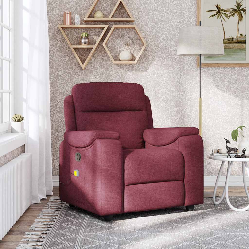 Fauteuil de massage tissu rouge vin