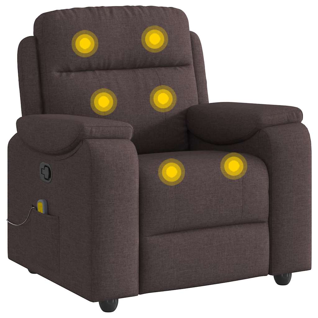 Fauteuil de massage tissu marron foncé