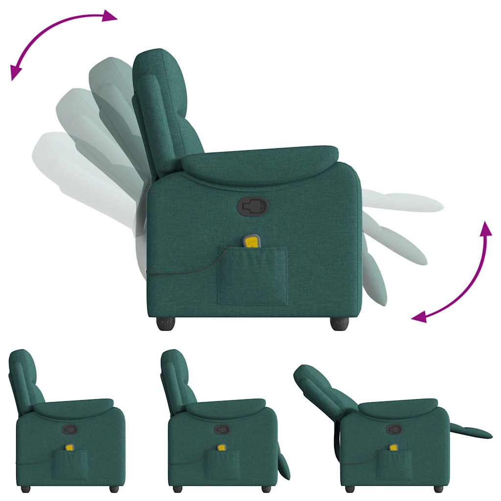 Fauteuil de massage tissu vert foncé