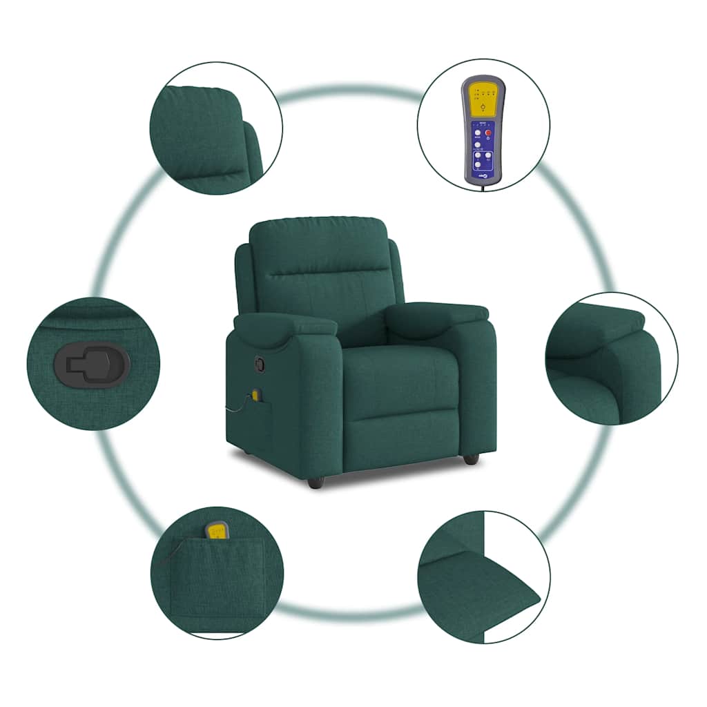 Fauteuil de massage tissu vert foncé