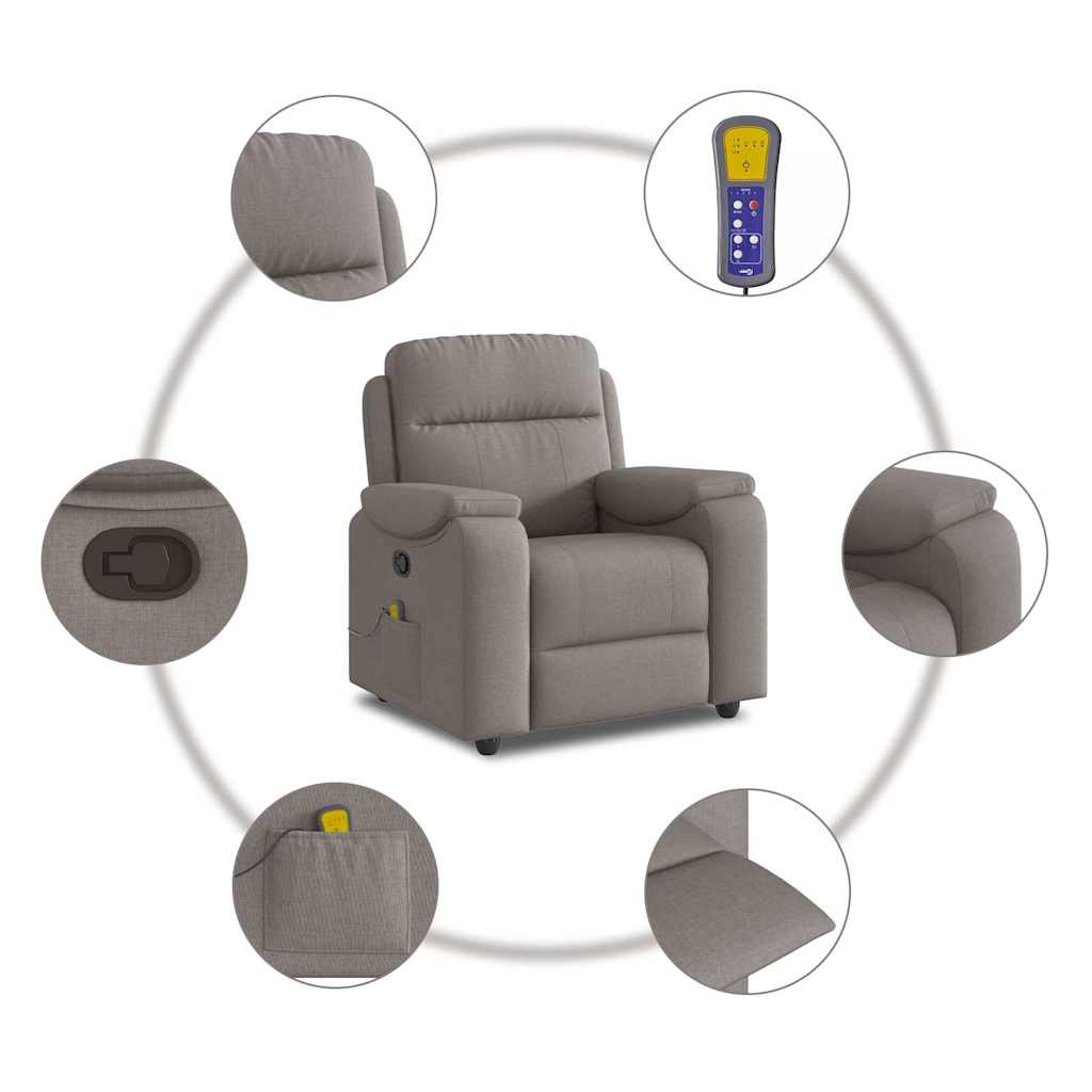 Fauteuil de massage tissu taupe