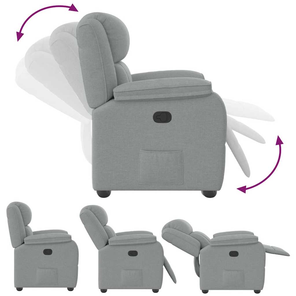 Fauteuil de relaxation tissu gris clair