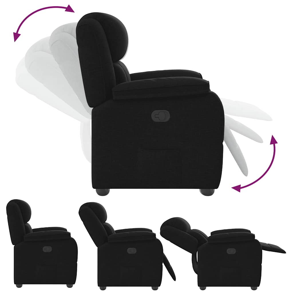 Fauteuil de relaxation tissu noir