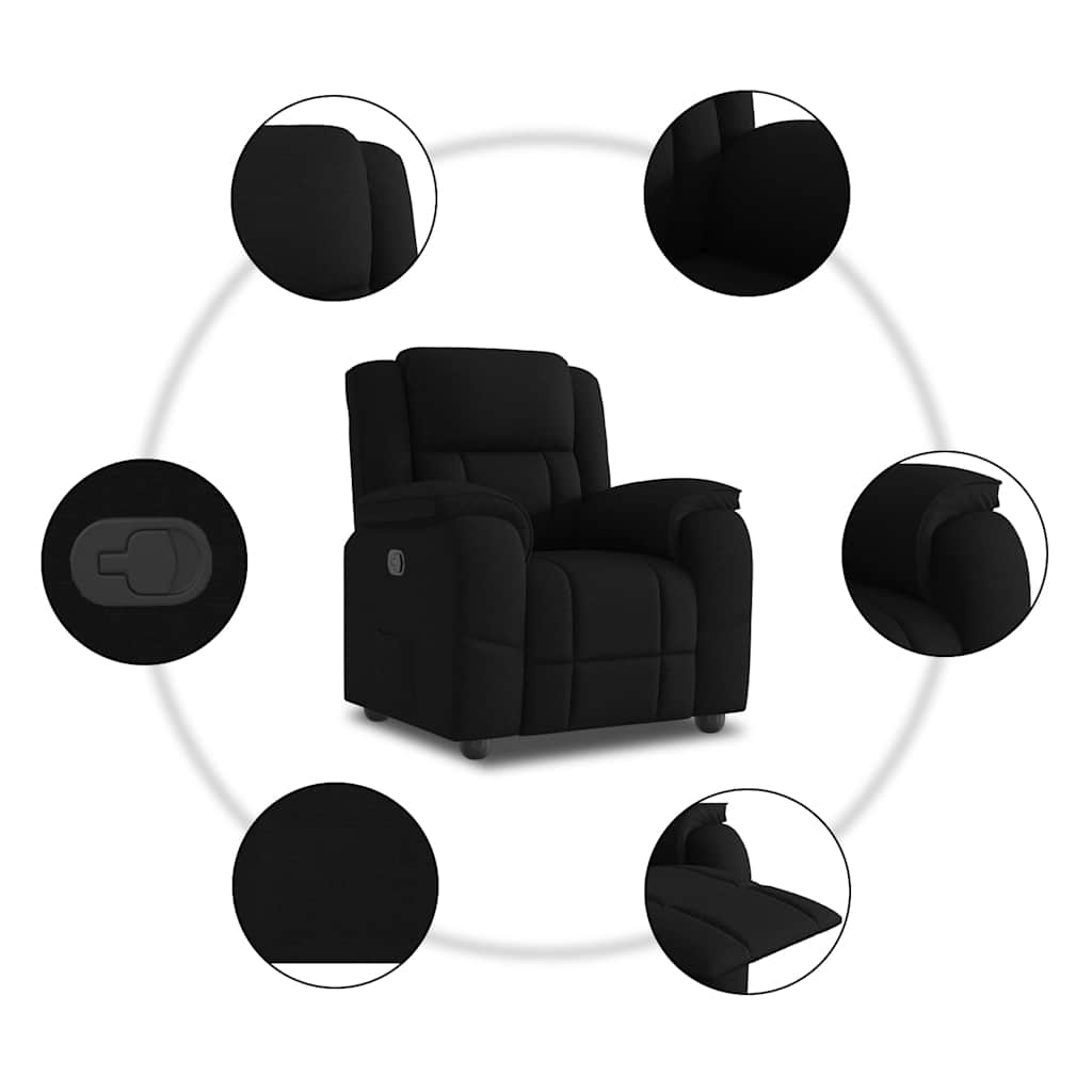Fauteuil de relaxation tissu noir