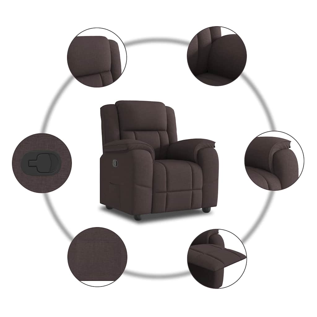 Relaxsessel Dunkelbraun Stoff