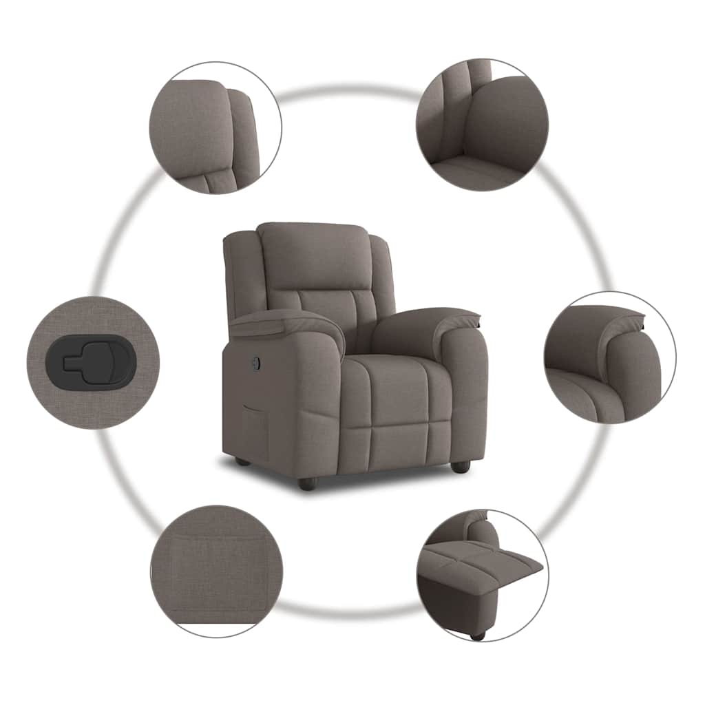 Relaxsessel Taupe Stoff