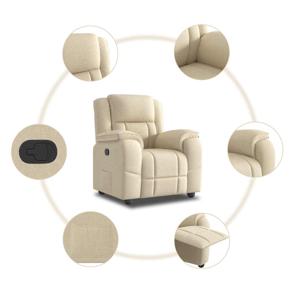Relaxsessel Creme Stoff