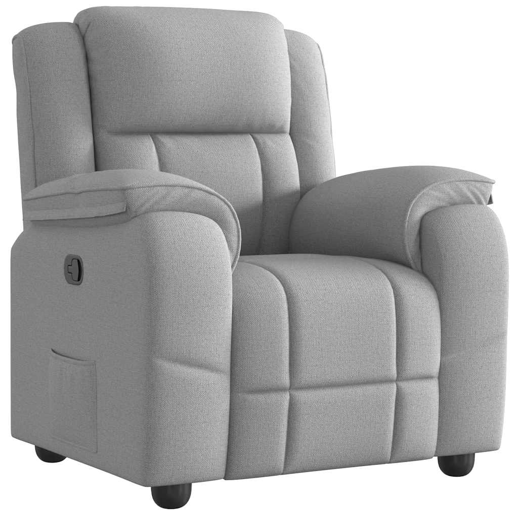 Fauteuil relax tissu gris nuage