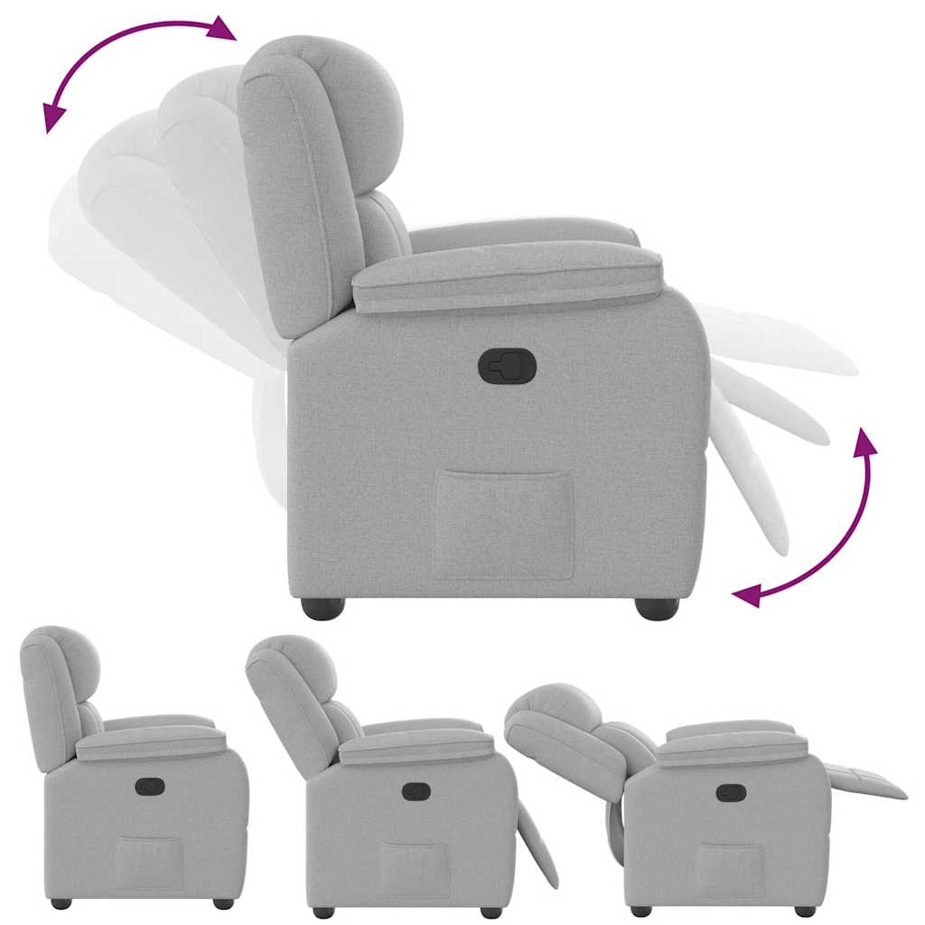 Fauteuil relax tissu gris nuage