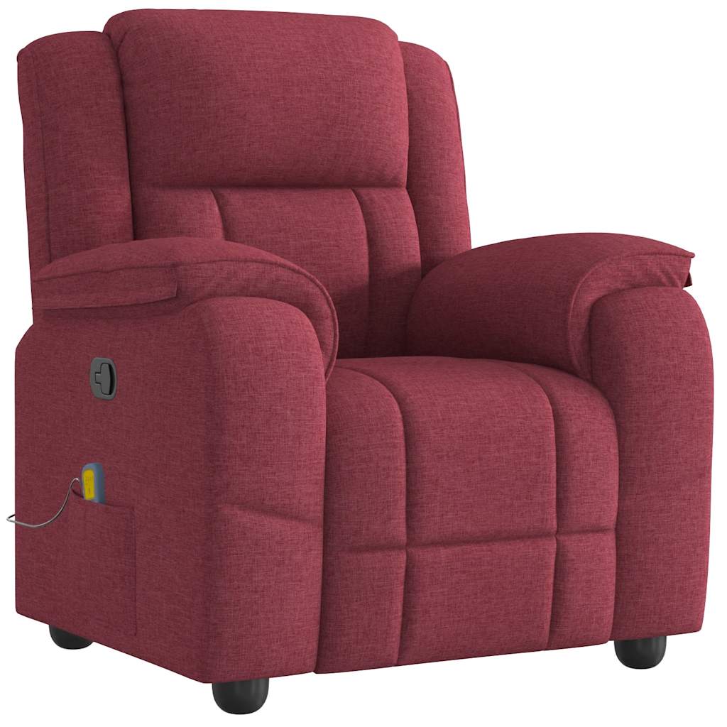 Fauteuil de massage tissu rouge vin