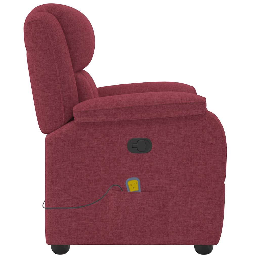 Fauteuil de massage tissu rouge vin