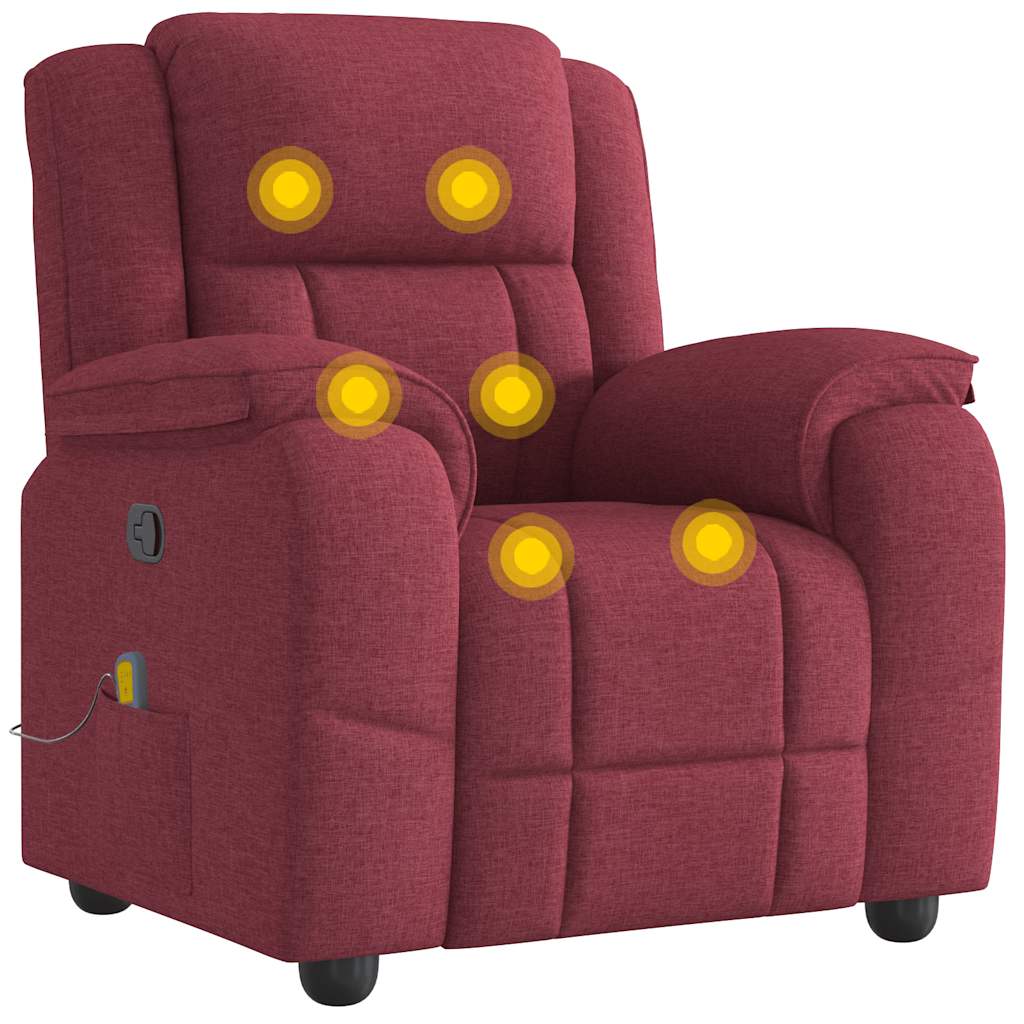 Fauteuil de massage tissu rouge vin