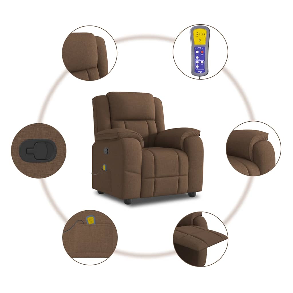 Fauteuil de massage tissu marron