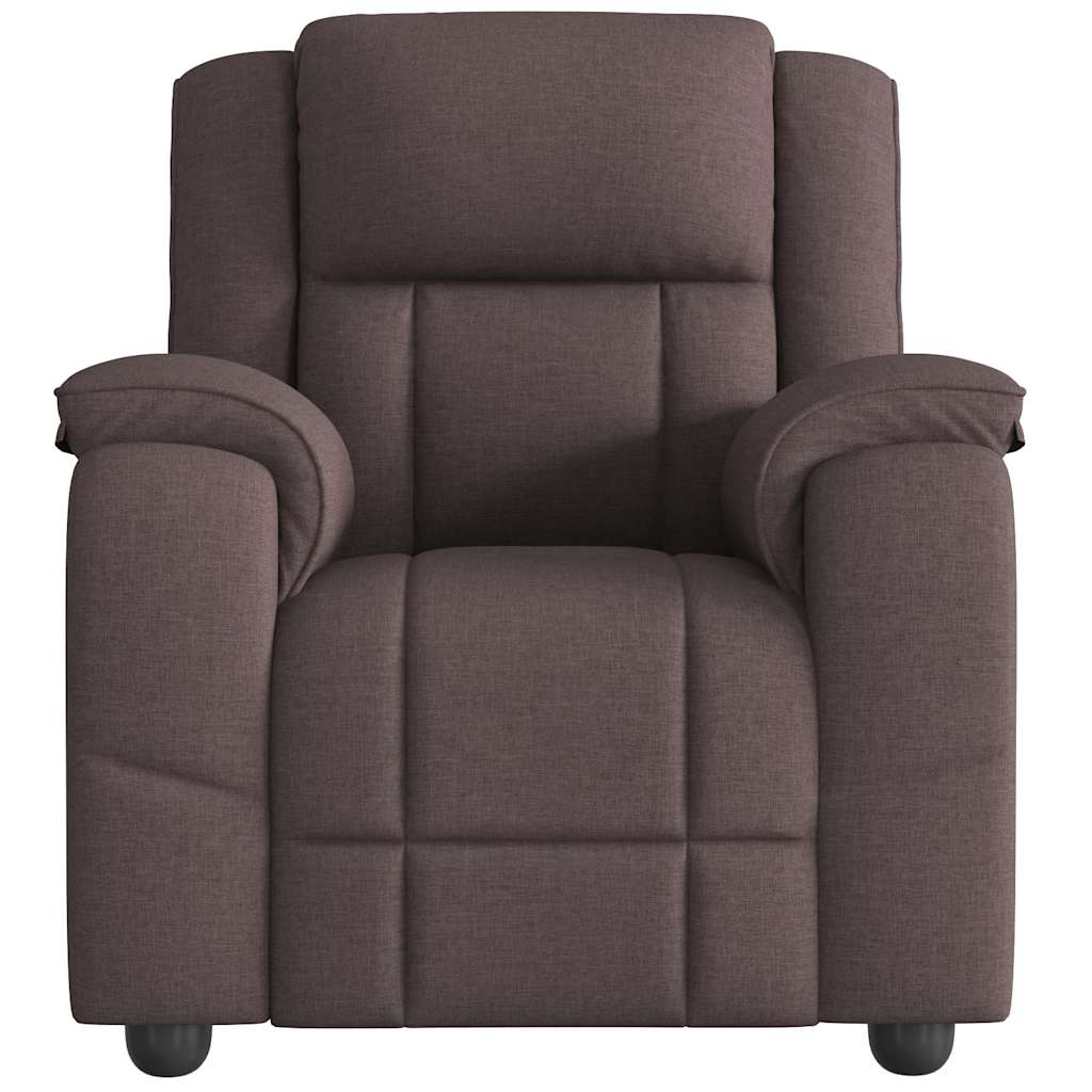 Massagesessel Dunkelbraun Stoff