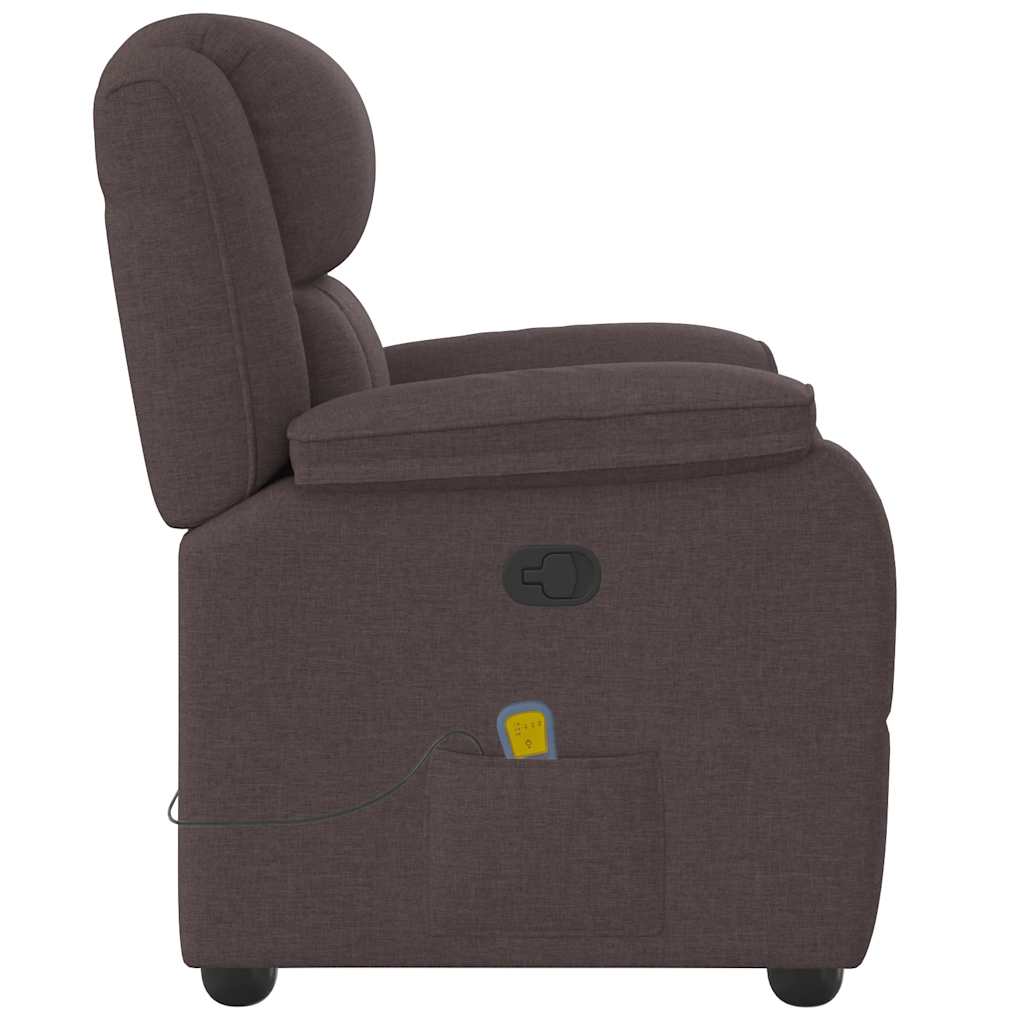 Massagesessel Dunkelbraun Stoff