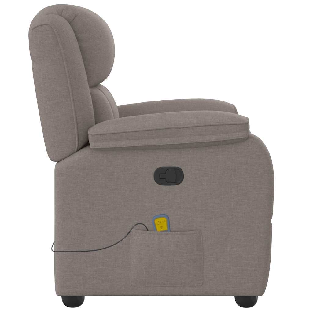 Massagesessel Taupe Stoff