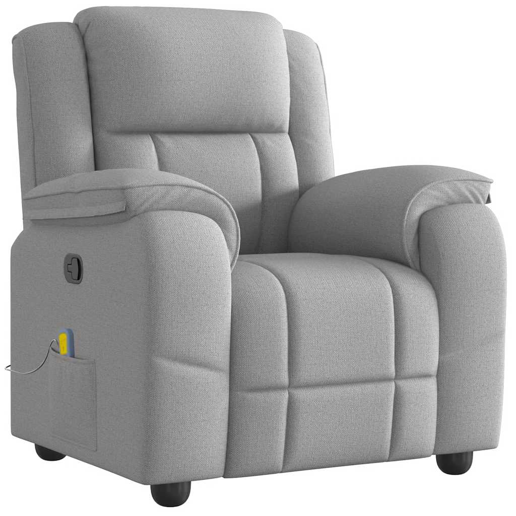 Fauteuil de massage en tissu gris nuage