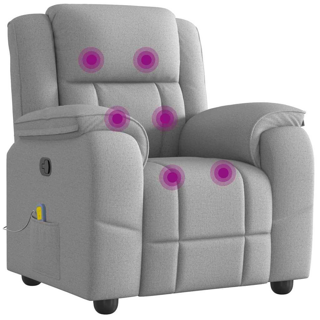 Fauteuil de massage en tissu gris nuage