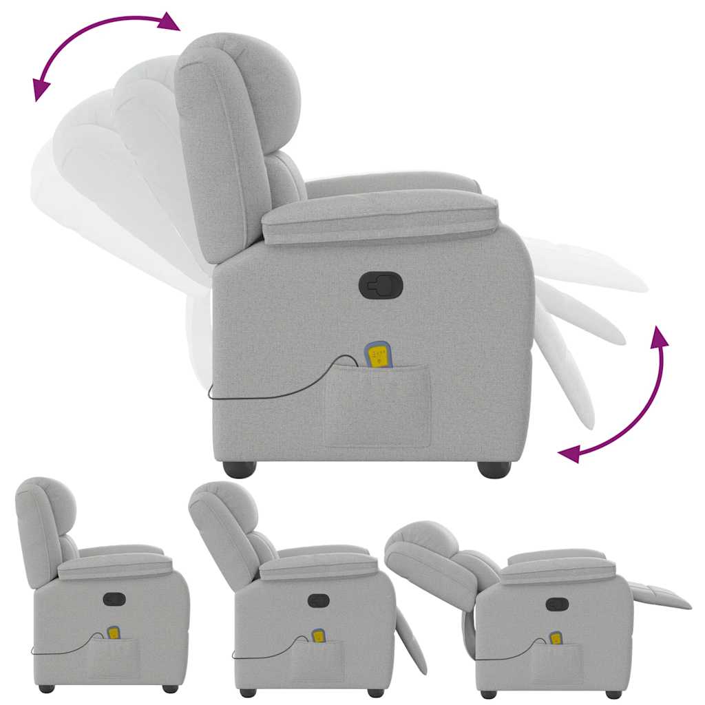 Fauteuil de massage en tissu gris nuage