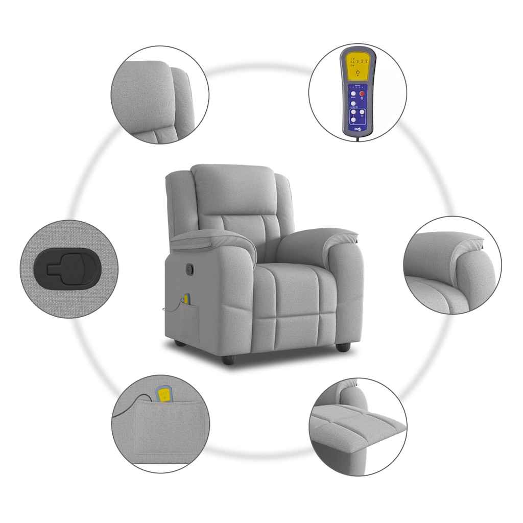 Fauteuil de massage en tissu gris nuage