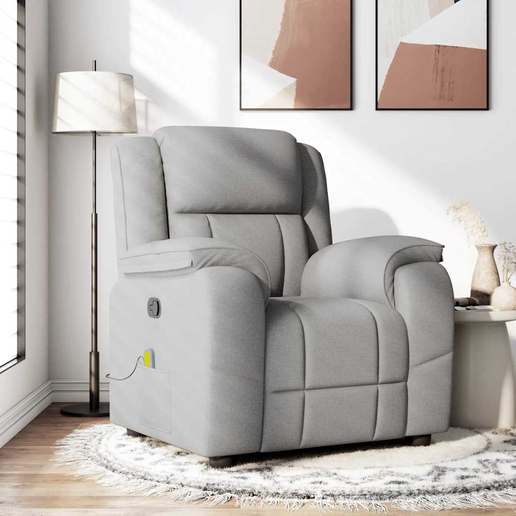 Fauteuil de massage en tissu gris nuage