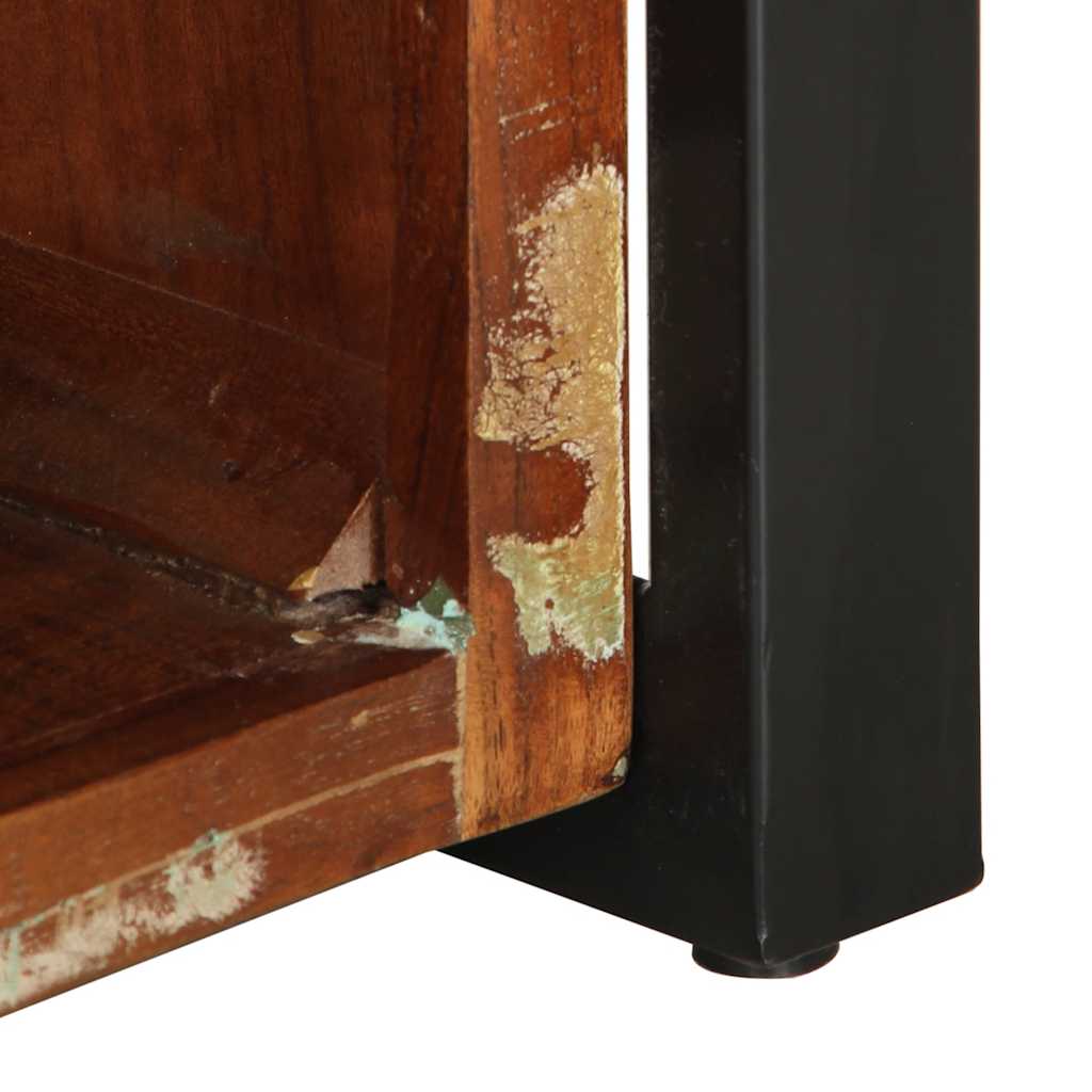 Table basse multicolore 90x50x36 cm en bois massif de récupération