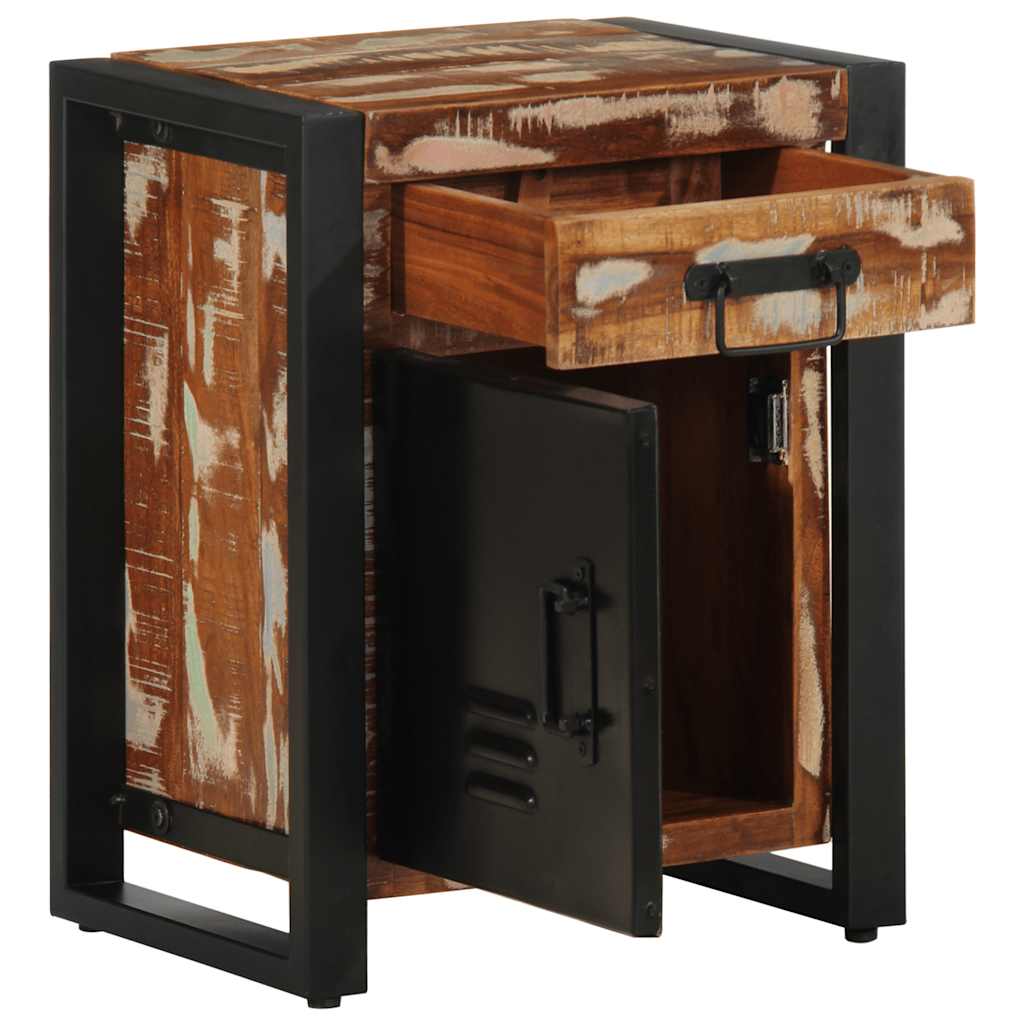 Tables de chevet 2 pièces. Bois de manguier brut multicolore