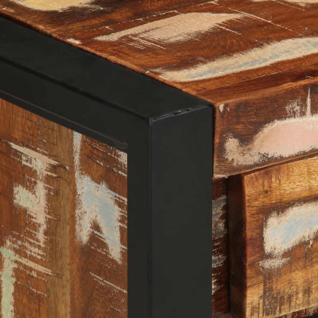 Tables de chevet 2 pièces. Bois de manguier brut multicolore