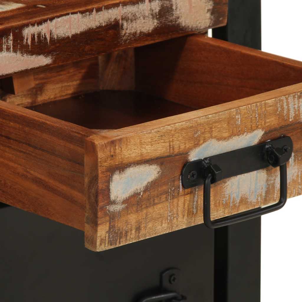 Tables de chevet 2 pièces. Bois de manguier brut multicolore