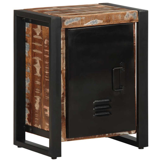 Bedside table multicolored 40x30x51 cm solid reclaimed wood