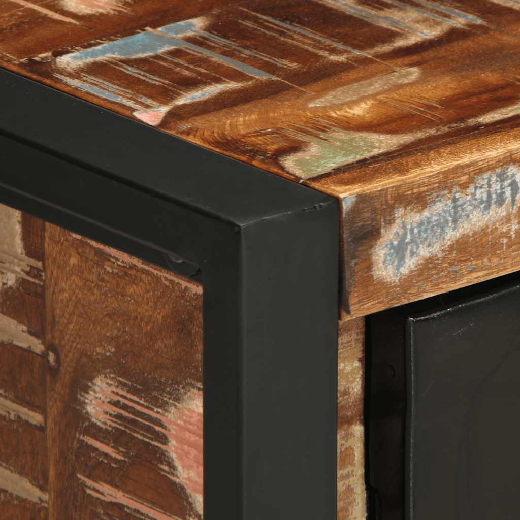 Bedside table multicolored 40x30x51 cm solid reclaimed wood