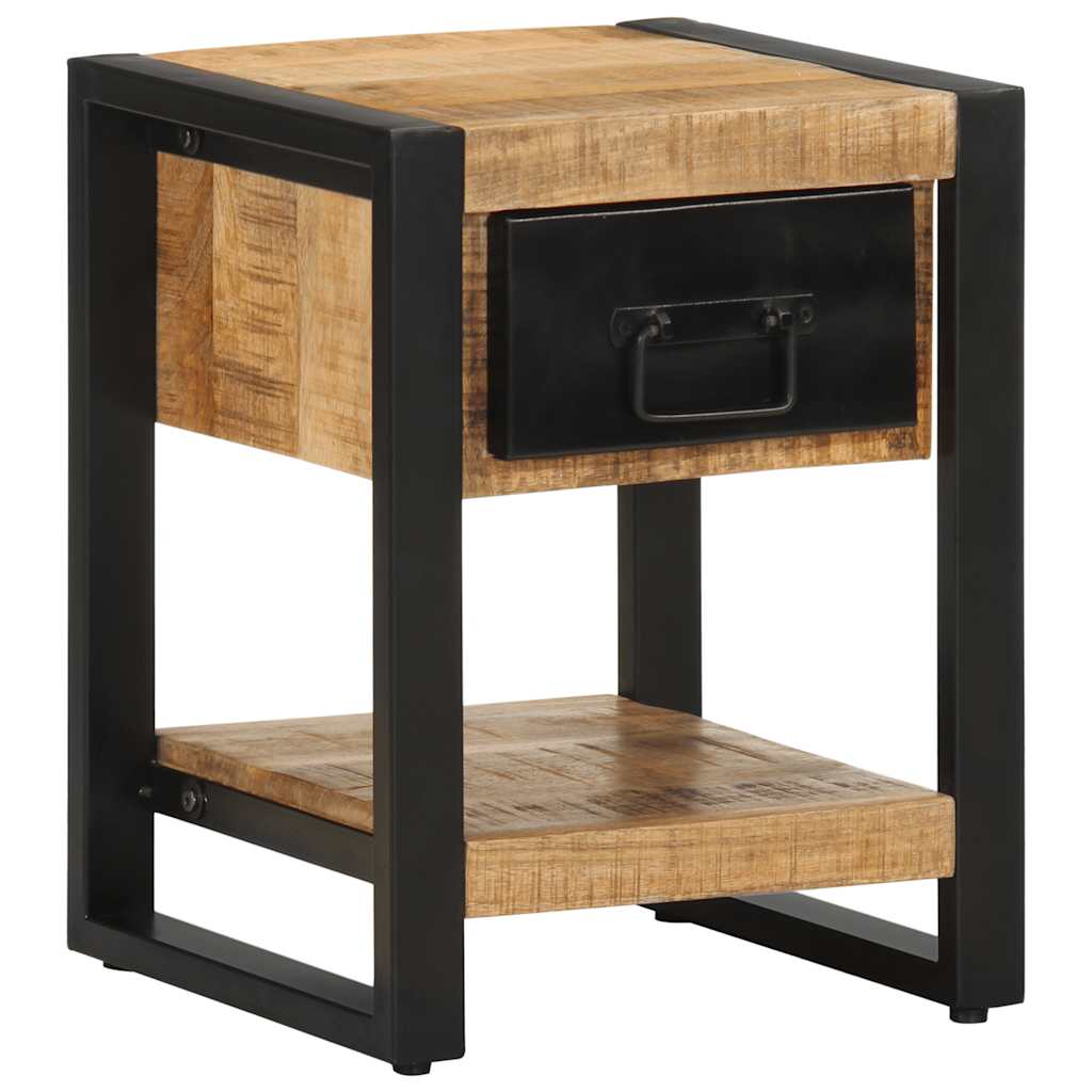 Tables de chevet, lot de 2, en bois de manguier brut